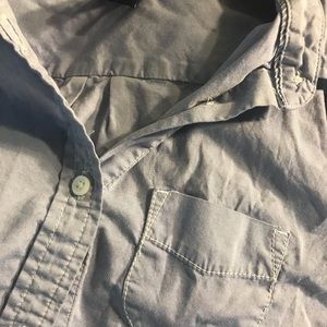 Button-down, baby blue women’s dress shirt